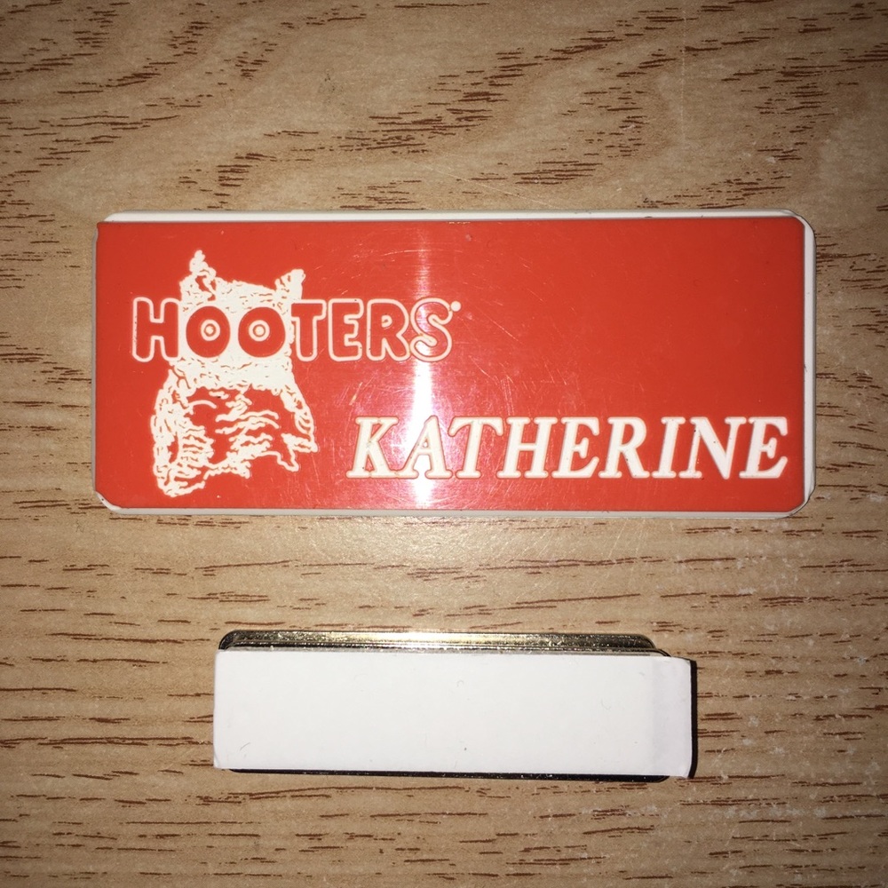 Hooters Girl Worn Uniform Name Tag Says “Katherine